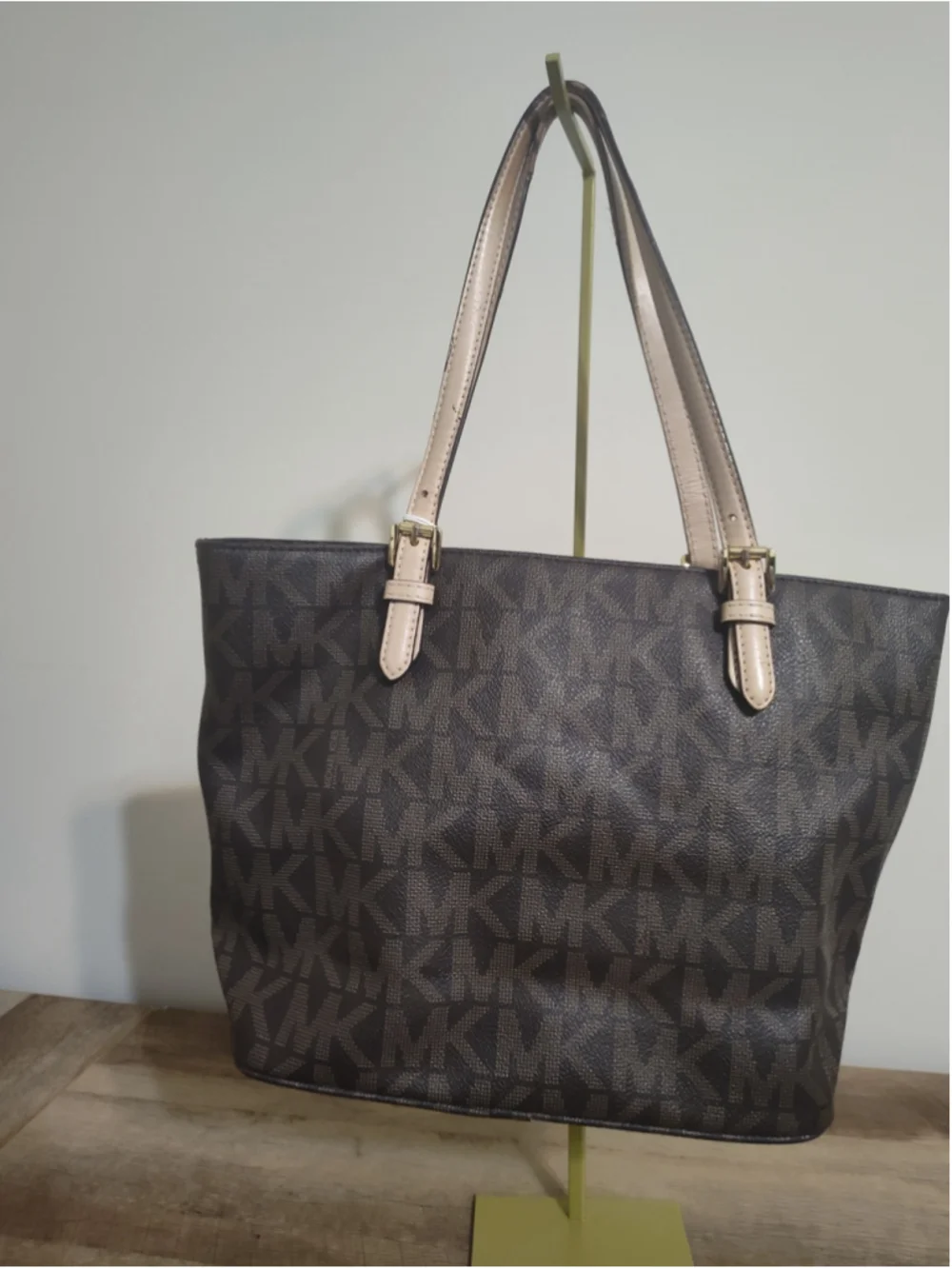 Women's Michael Kors Tote Bag One Size Brown and Beige